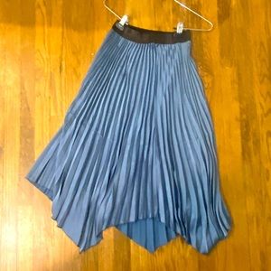 Asymmetrical blue midi skirt